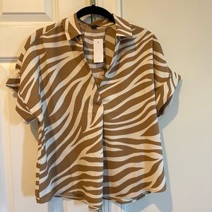 Ann Taylor zebra print top in XS
